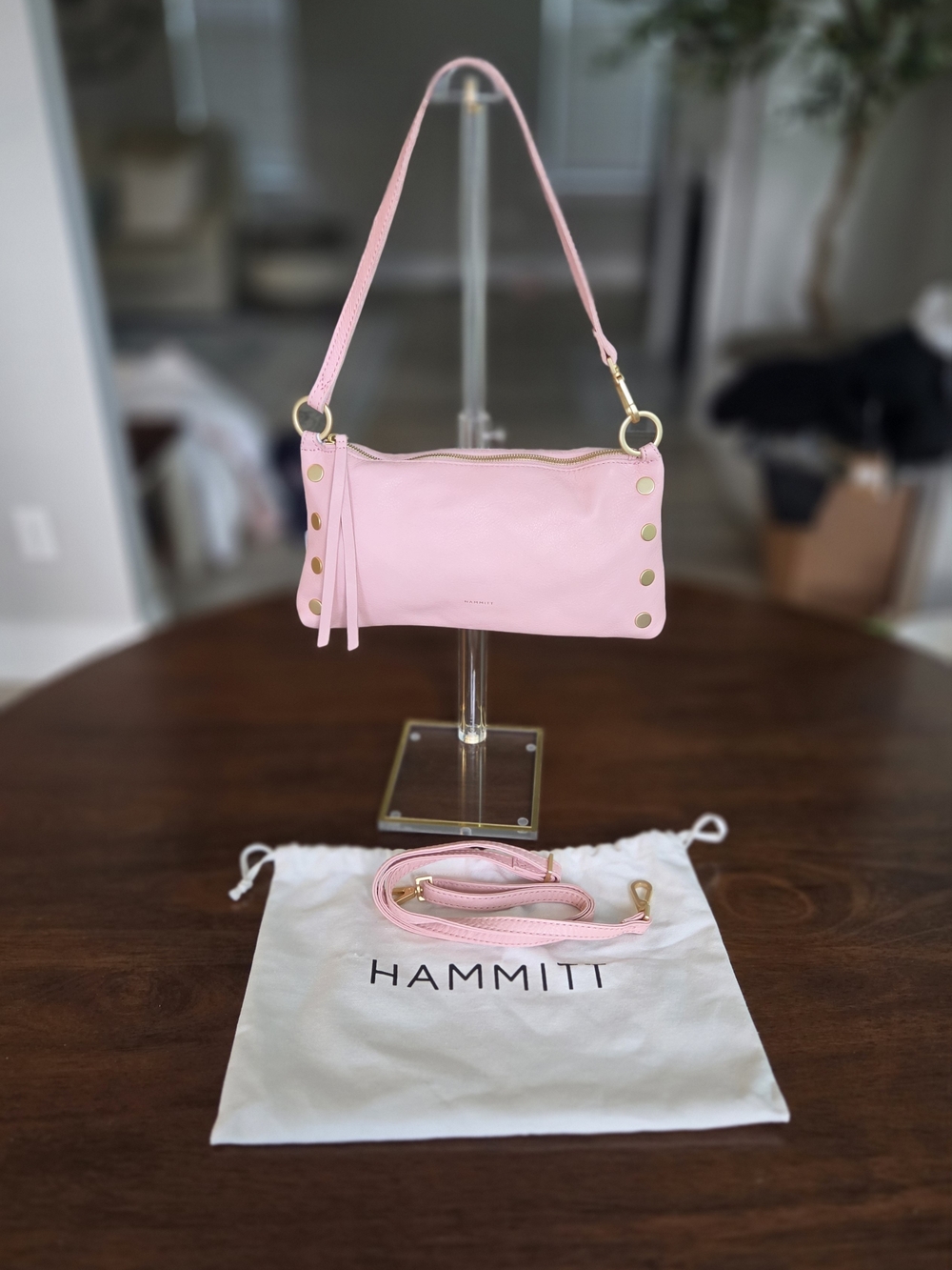 NWT $295 Hammitt KYLE Leather Crossbody Shoulder Bag Purse FLAMINGO Pink Small - Picture 5 of 9